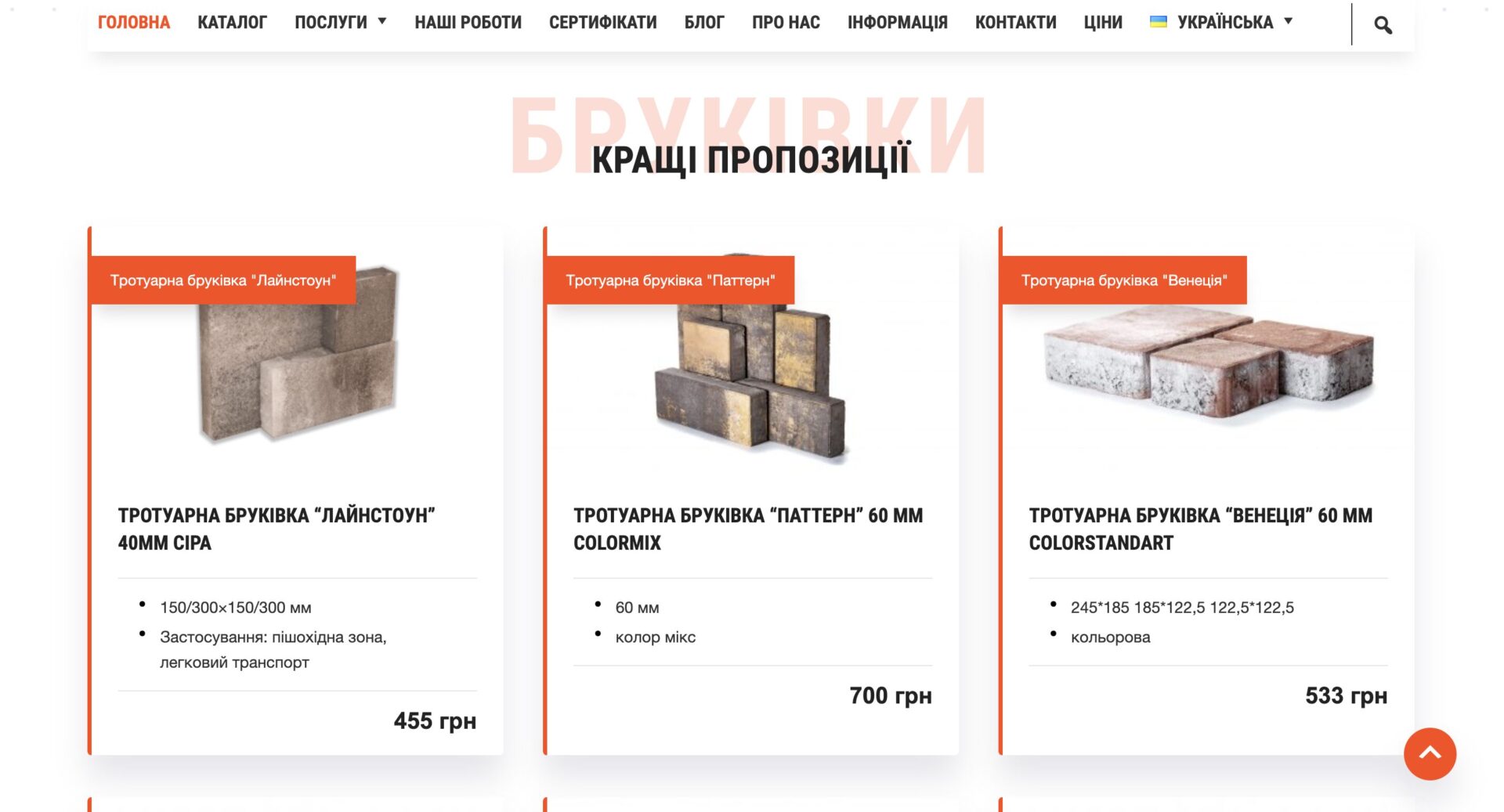Пример главной страницы ПОСЛЕ